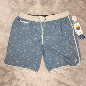 Vuori Banks Short Cloud Slub Blue Men XL Performance 7.5 Inseam NWT